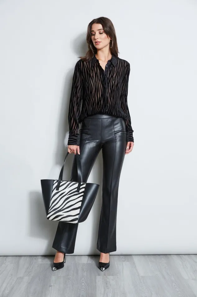 Elie Tahari Tops Zebra Burnout Velvet Shirt Black 8211 Women