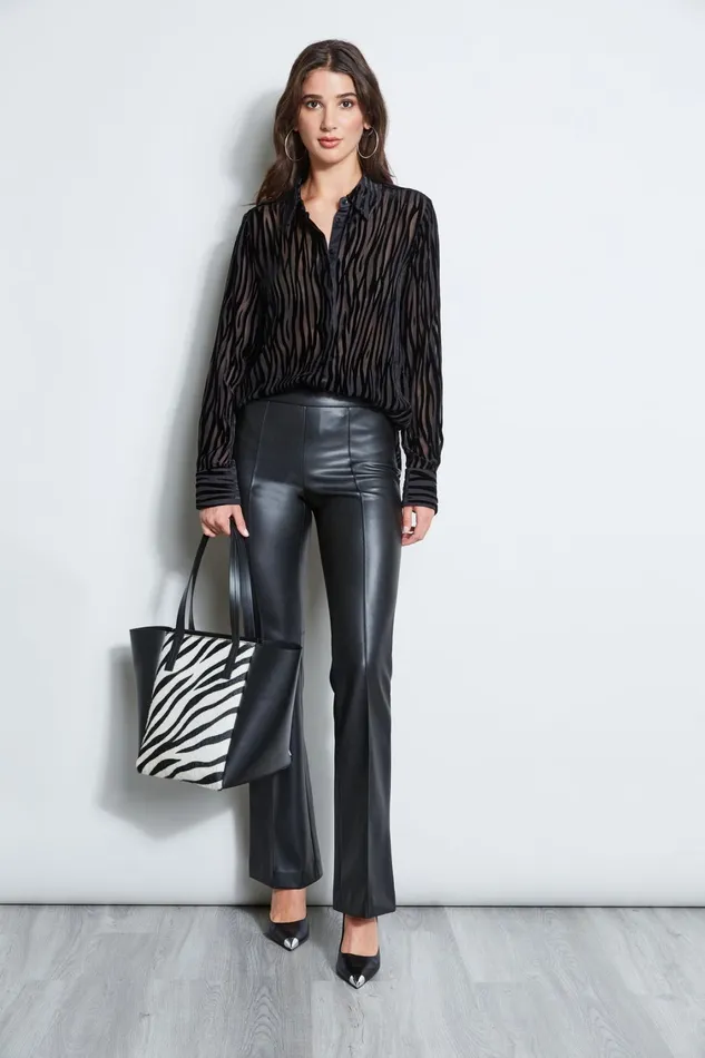 Elie Tahari Tops Zebra Burnout Velvet Shirt Black 8211 Women