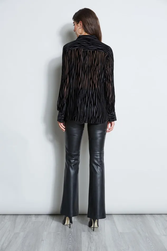 Elie Tahari Tops Zebra Burnout Velvet Shirt Black 8211 Women