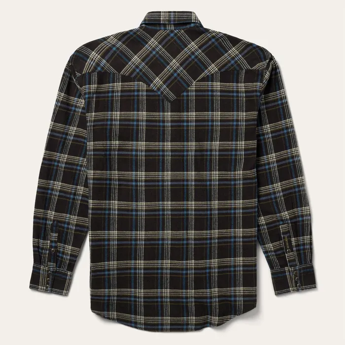 Flannel Shirts Men Stetson Brown Plaid Flannel Western Shirt Brown