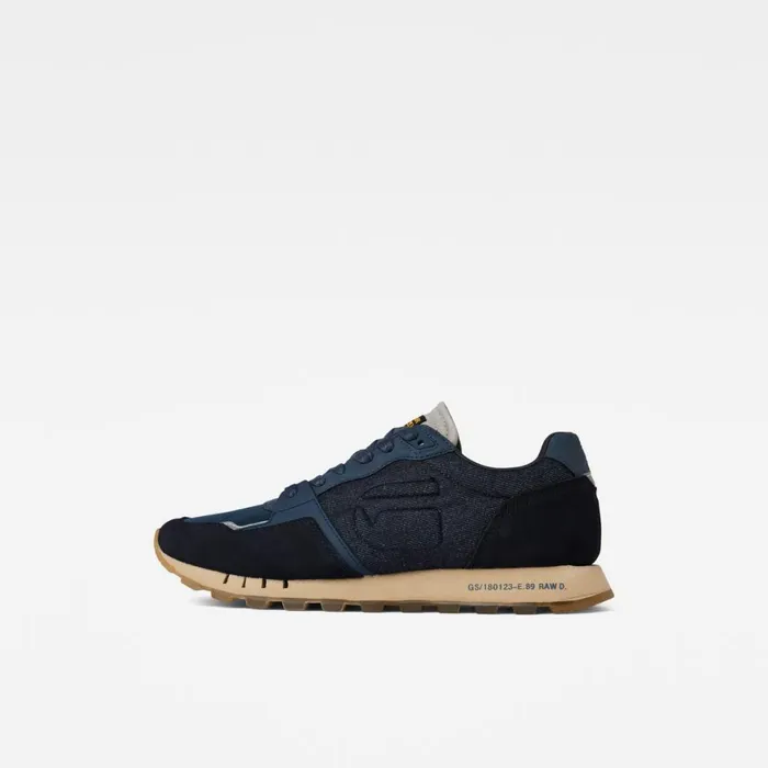 Footwear Men GStar RAW Track II Denim Sneakers Navyoff White