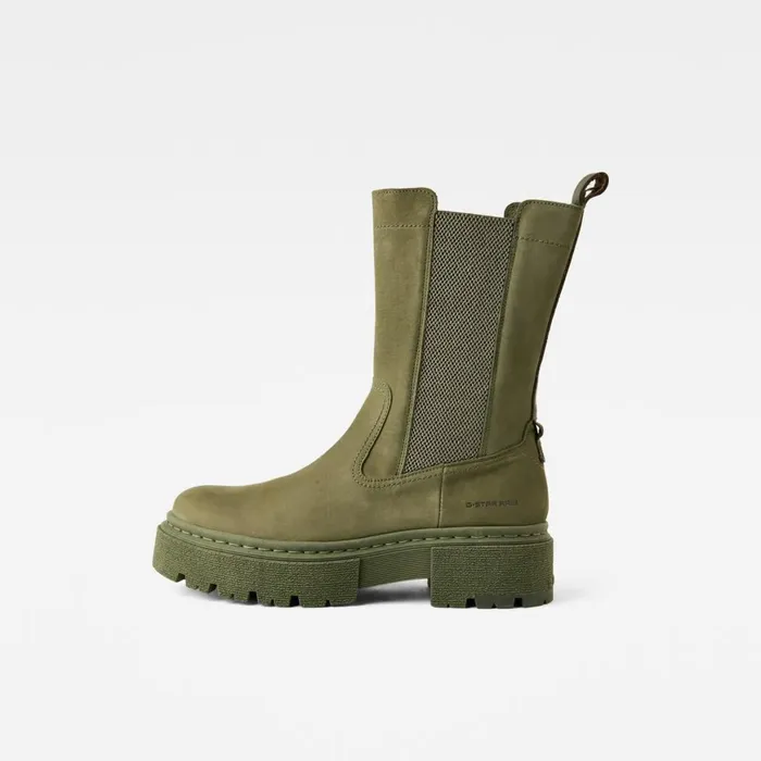 Footwear Women GStar RAW Kafey Platform High Chelsea Nubuck Boots Combat