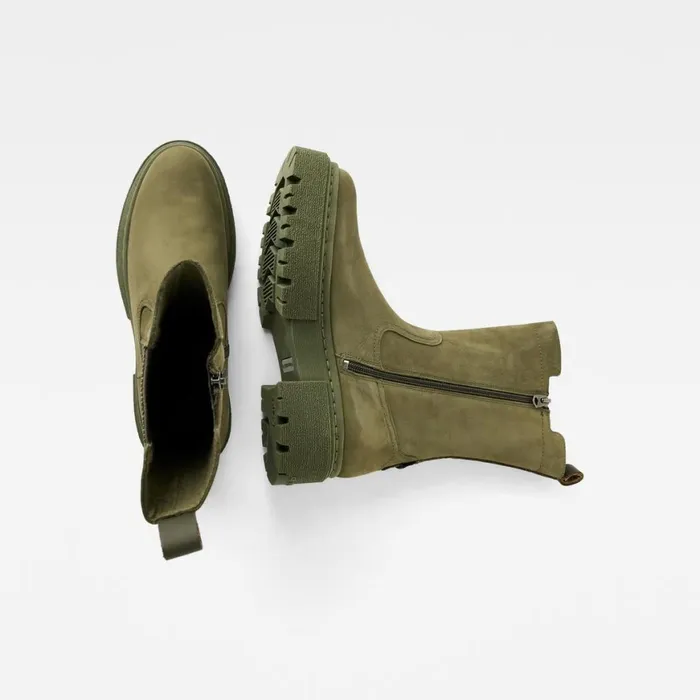 Footwear Women GStar RAW Kafey Platform High Chelsea Nubuck Boots Combat