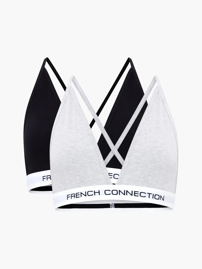 French Connection 2 Pack French Connection Bralettes Logo BlackGrey Woman Underwear and Socks French Connection 2 Pack French Connection Bralettes Logo BlackGrey Woman Underwear and Socks