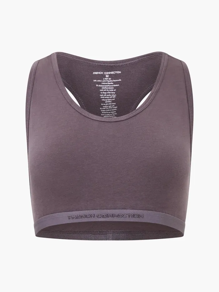 French Connection 2 Pack French Connection Tonal Crop Tops NudeGrey Excalibur Woman Underwear and Socks