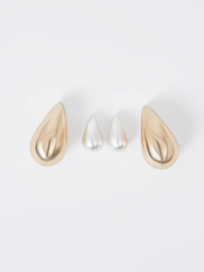 French Connection 2 Pack Teardrop Stud Earrings SilverGold Woman Jewellery