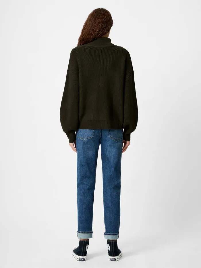 French Connection Babysoft Half Zip Jumper Brunswick Green Woman Jumpers and Cardigans