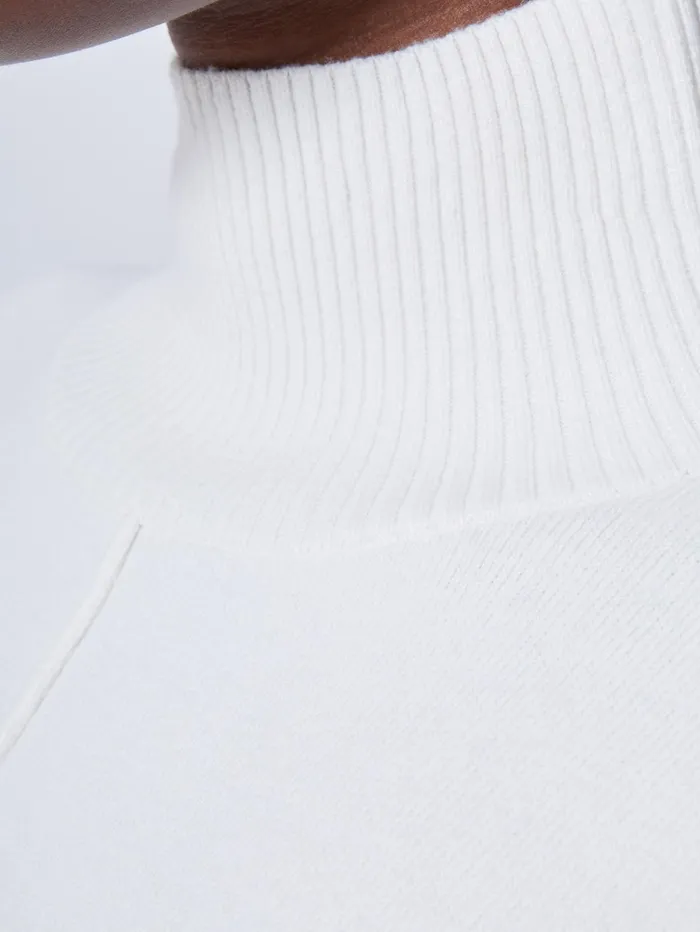 French Connection Babysoft High Neck Seam Jumper Winter White Woman Jumpers and Cardigans