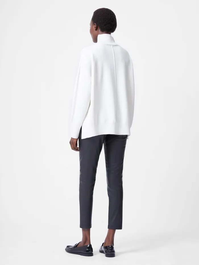 French Connection Babysoft High Neck Seam Jumper Winter White Woman Jumpers and Cardigans