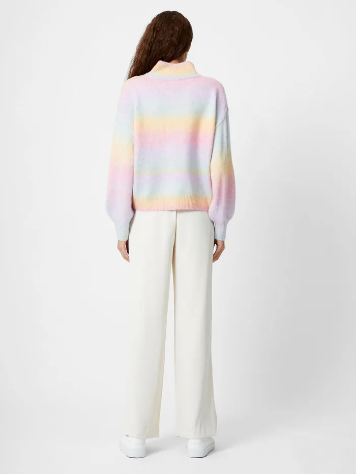 French Connection Babysoft Space Dye Half Zip Jumper Pastel Multi Woman Jumpers and Cardigans