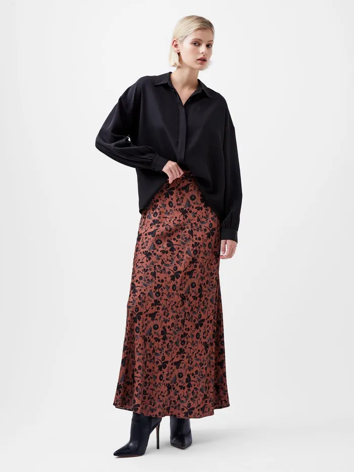 French Connection Capriana Crepe Tie Back Shirt Blackout Woman Tops