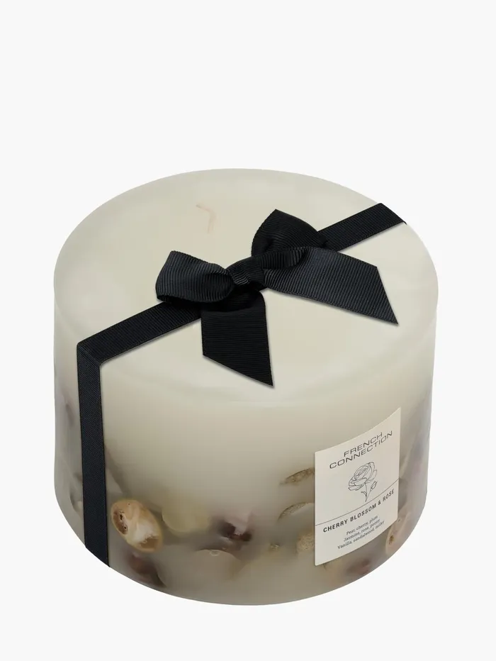 French Connection Cherry Blossom and Rose Botanical 15kg Candle Natural Home Home Accessories