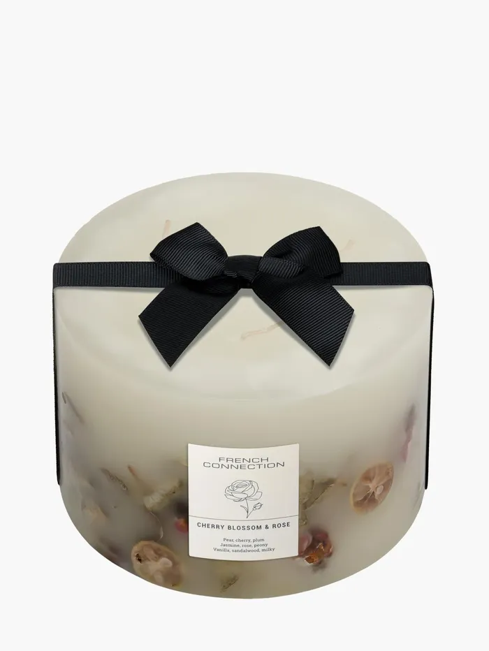 French Connection Cherry Blossom and Rose Botanical 15kg Candle Natural Home Home Accessories