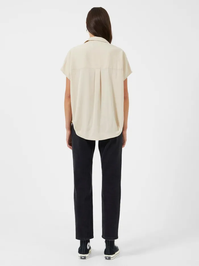 French Connection Crepe Light Recycled Popover Shirt Colour Block Woman Tops