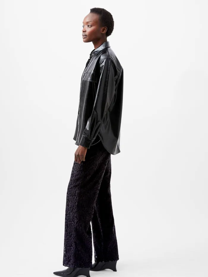 French Connection Emmett PU Overshirt Blackout Woman Tops