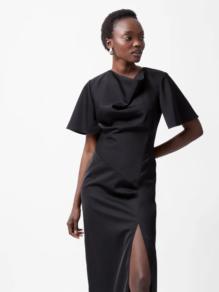 French Connection Fenix Satin Dress Blackout Woman Dresses