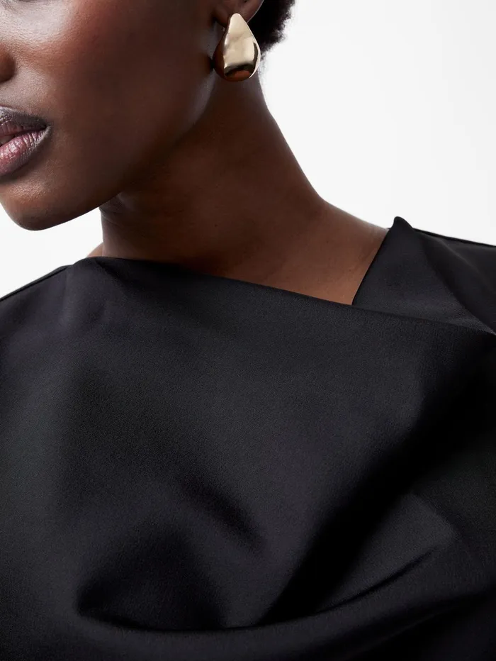 French Connection Fenix Satin Dress Blackout Woman Dresses