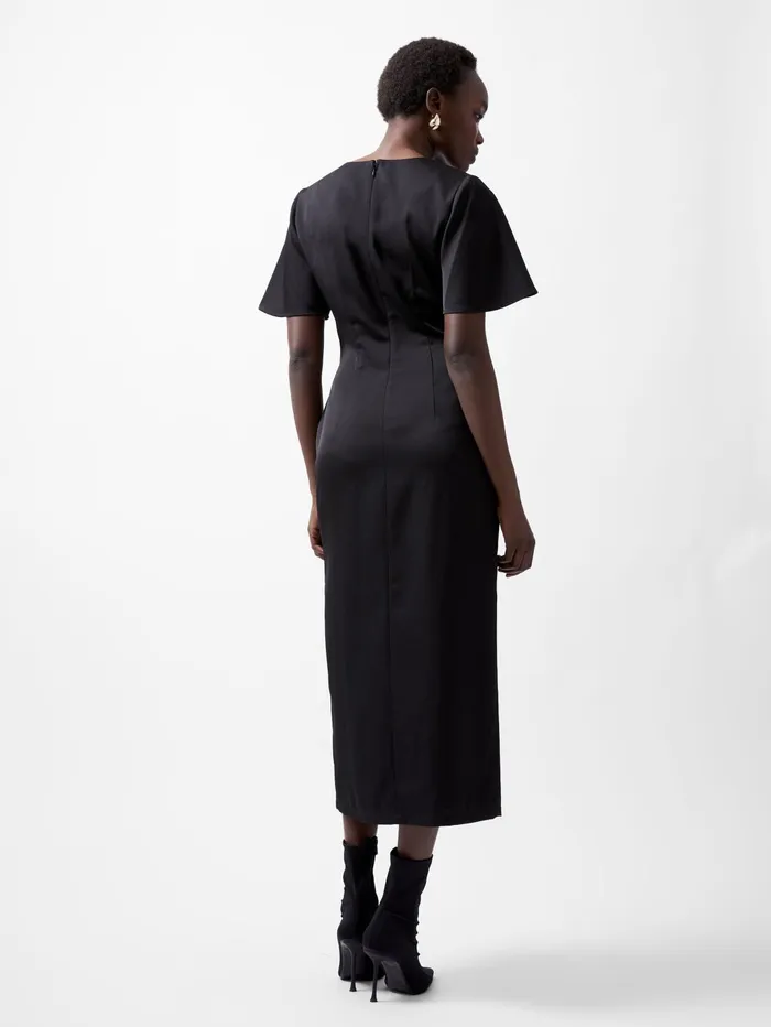 French Connection Fenix Satin Dress Blackout Woman Dresses
