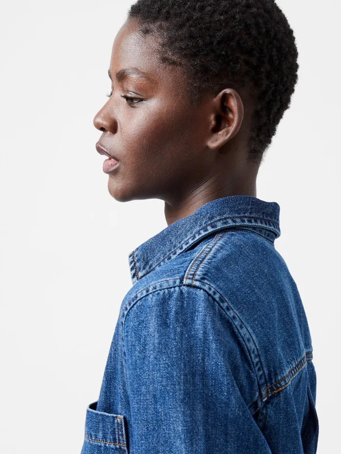 French Connection Finley Denim Long Sleeve Shirt Vintage Woman Tops