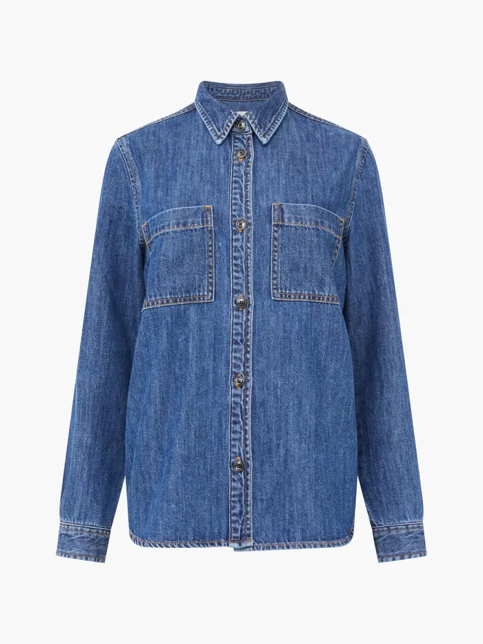 French Connection Finley Denim Long Sleeve Shirt Vintage Woman Tops