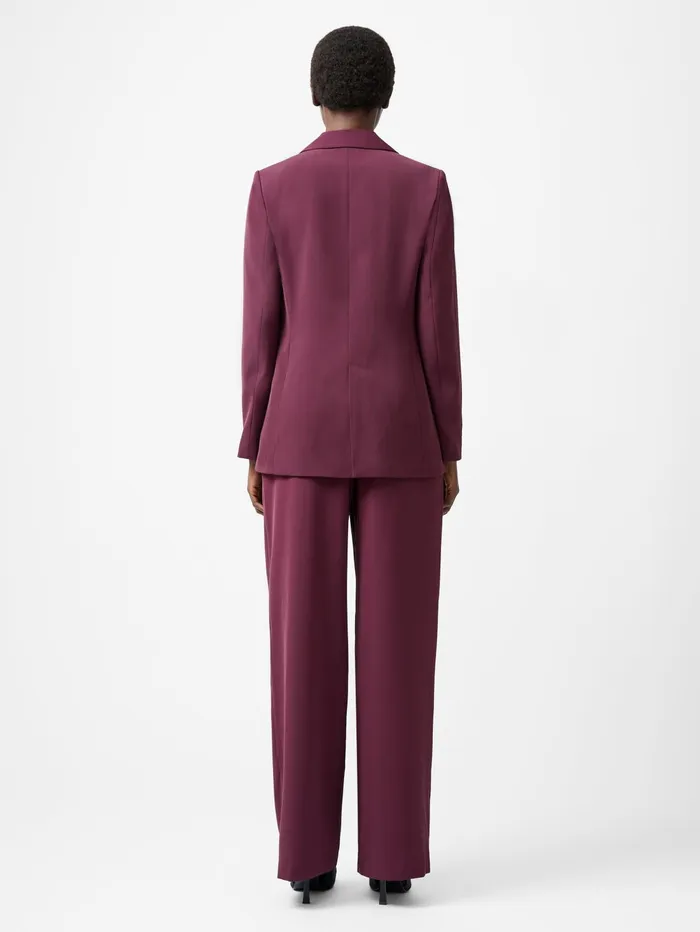 French Connection Harrie Suiting Jacket Burgundy Red Woman Coats and Jackets