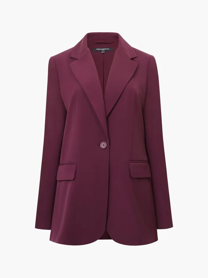 French Connection Harrie Suiting Jacket Burgundy Red Woman Coats and Jackets