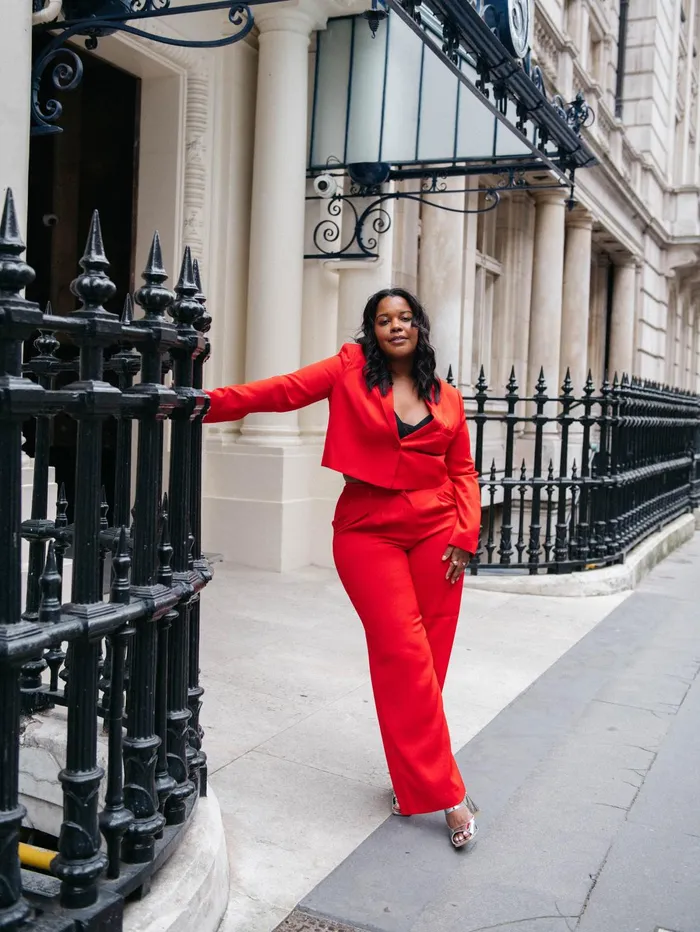 French Connection Harry Suiting Cropped Blazer Royal Scarlet Woman Suits