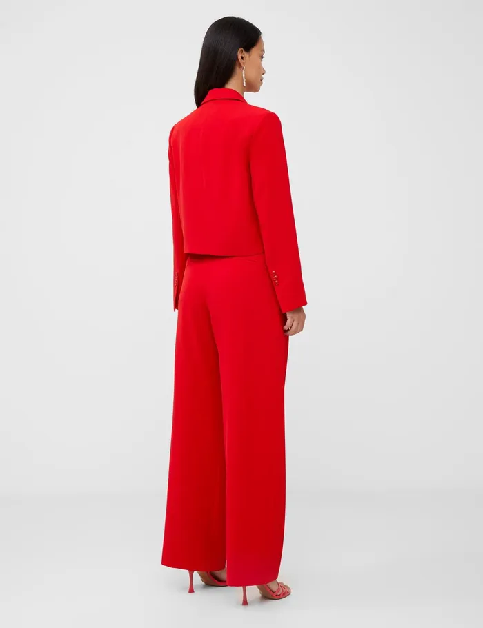 French Connection Harry Suiting Cropped Blazer Royal Scarlet Woman Suits