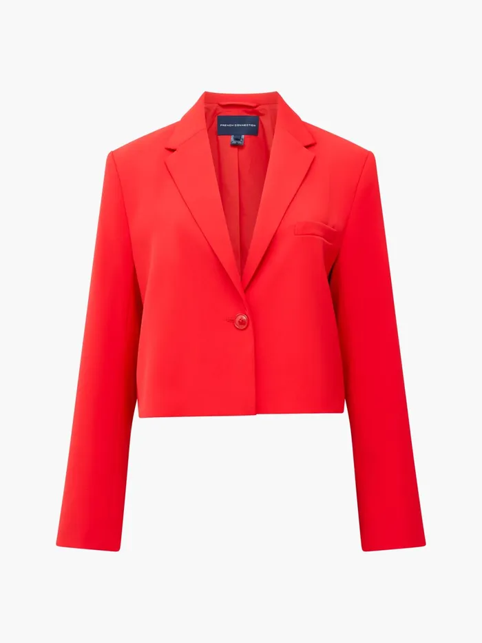 French Connection Harry Suiting Cropped Blazer Royal Scarlet Woman Suits