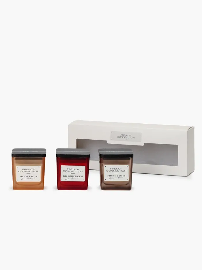 French Connection Indulgence Candle Set Of 3 Natural Home Home Accessories