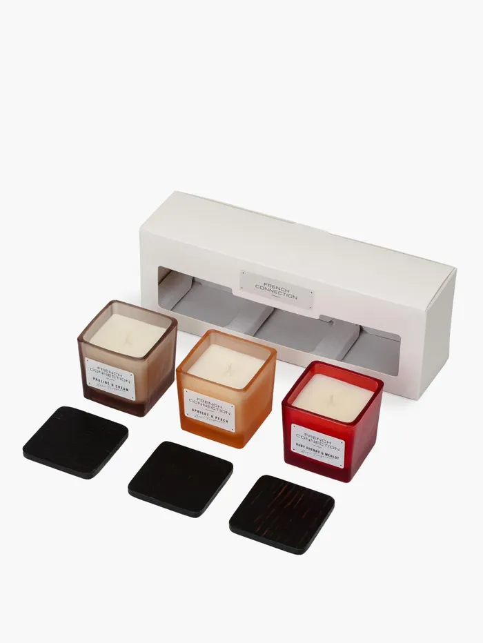 French Connection Indulgence Candle Set Of 3 Natural Home Home Accessories
