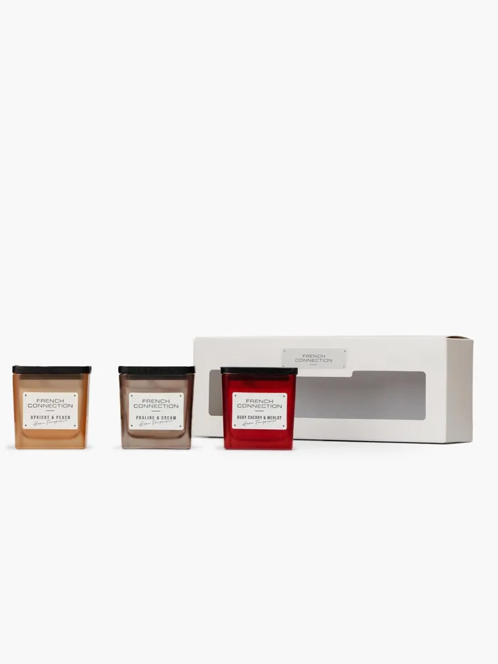 French Connection Indulgence Candle Set Of 3 Natural Home Home Accessories