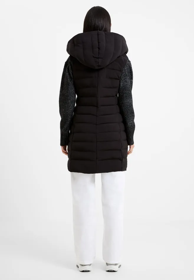 French Connection Iolini Puffer Midi Gilet BlackBlack Woman Coats and Jackets