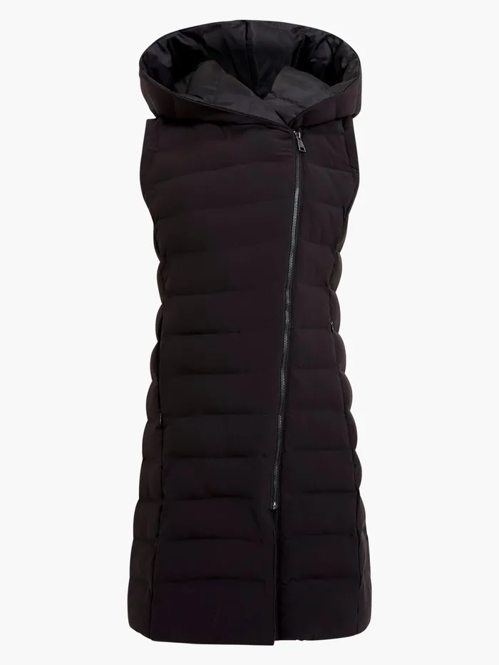 French Connection Iolini Puffer Midi Gilet BlackBlack Woman Coats and Jackets