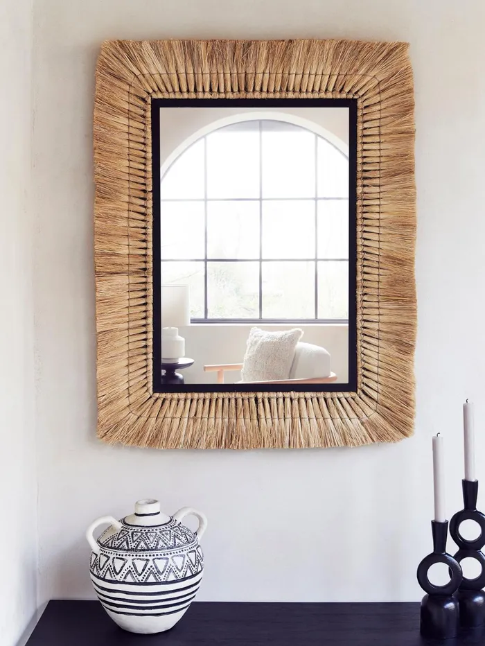 French Connection Jute Mirror Clear Home Home Accessories