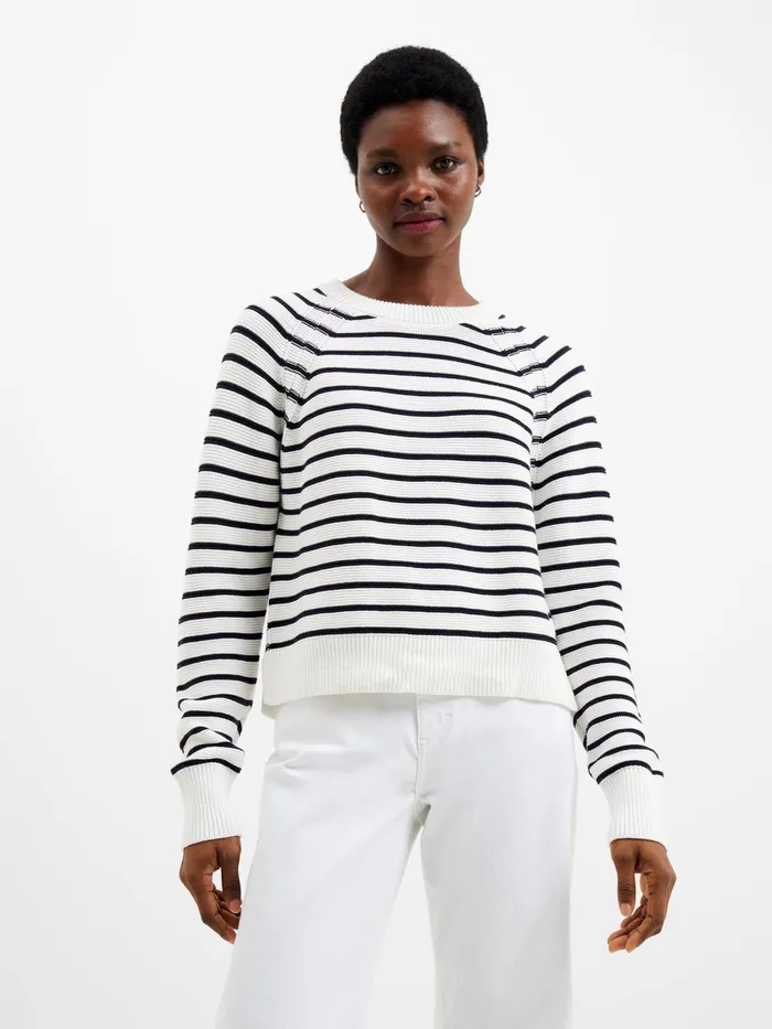 French Connection Lillie Mozart Stripe Jumper Summer WhUtility Bl Woman Jumpers and Cardigans French Connection Lillie Mozart Stripe Jumper Summer WhUtility Bl Woman Jumpers and Cardigans