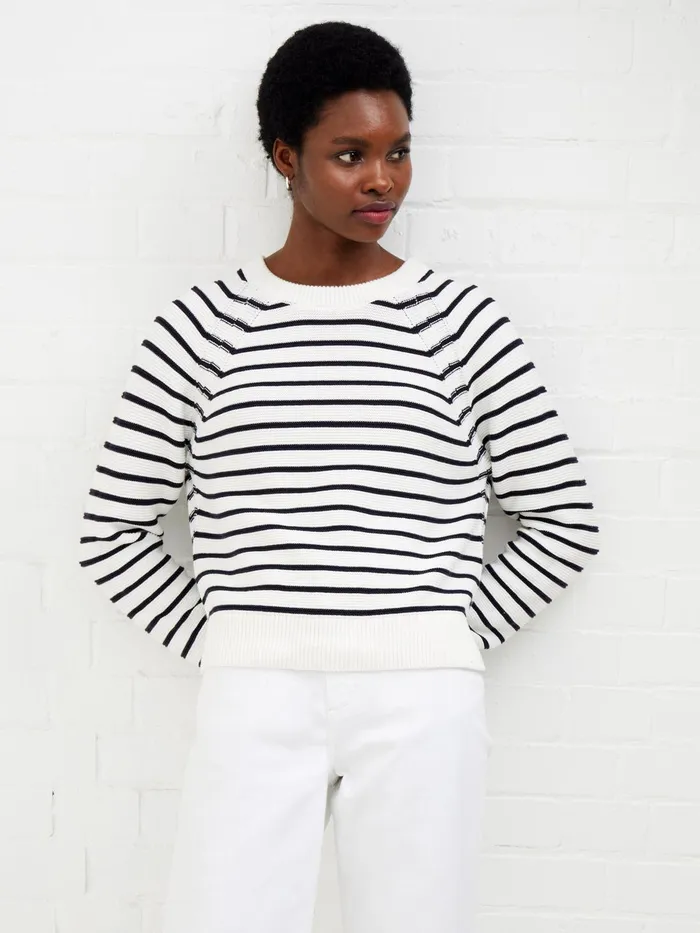 French Connection Lillie Mozart Stripe Jumper Summer WhUtility Bl Woman Jumpers and Cardigans