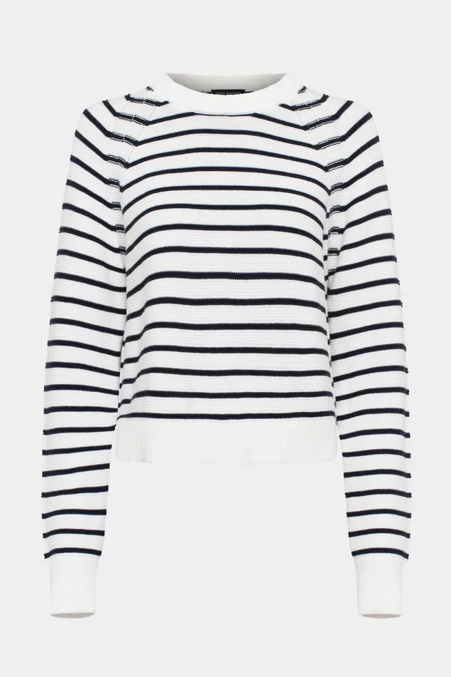 French Connection Lillie Mozart Stripe Jumper Summer WhUtility Bl Woman Jumpers and Cardigans