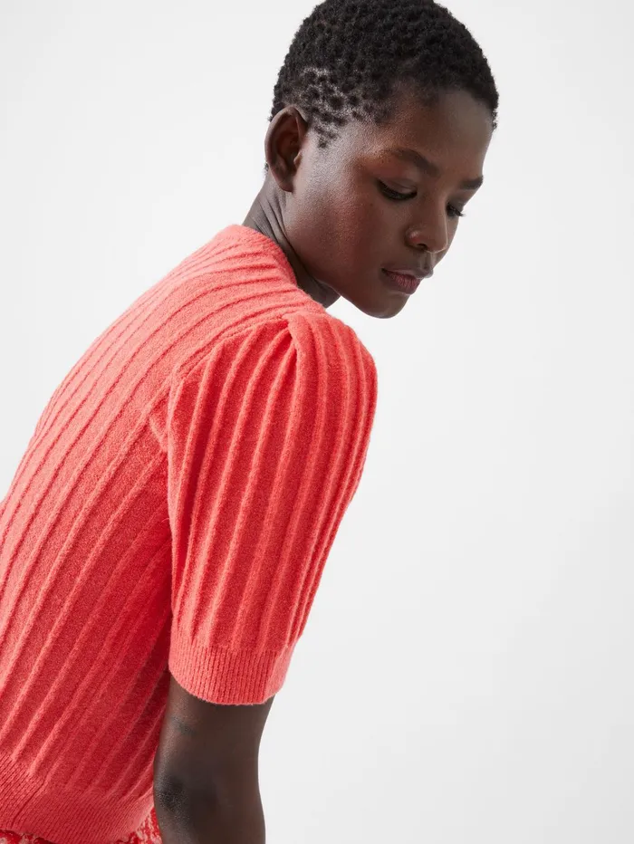 French Connection Lola Recycled Short Sleeve Jumper Cayenne Red Woman Jumpers and Cardigans French Connection Lola Recycled Short Sleeve Jumper Cayenne Red Woman Jumpers and Cardigans