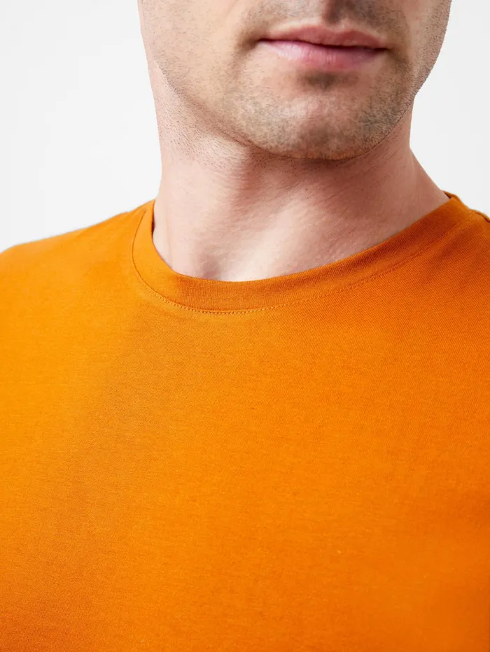 French Connection Organic Cotton TShirt Rust Man TShirts and Polo Shirts