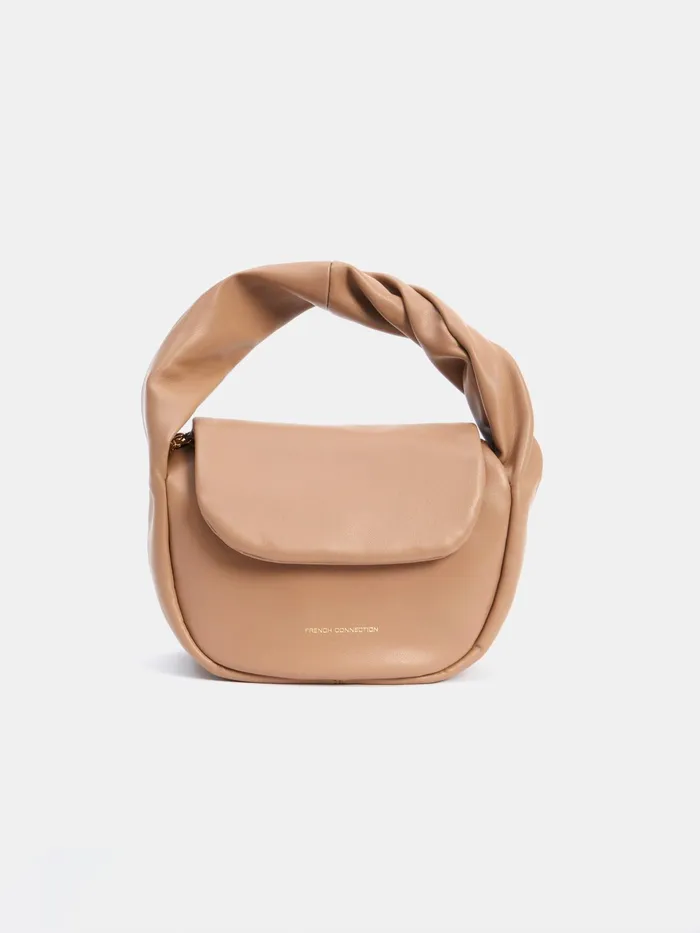 French Connection PU Mini Soft Handbag Tobacco Brown Woman Bags and Purses