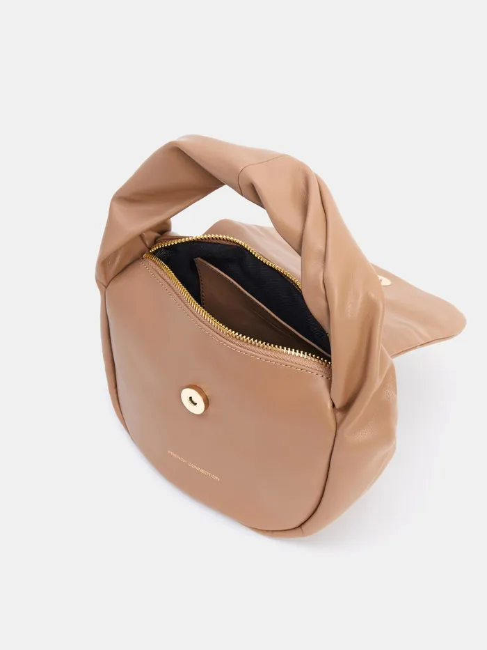 French Connection PU Mini Soft Handbag Tobacco Brown Woman Bags and Purses