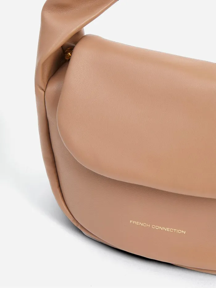French Connection PU Mini Soft Handbag Tobacco Brown Woman Bags and Purses