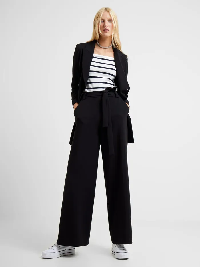 French Connection Rallie Stripe Square Neck Long Sleeve Top White Marine Woman Tops