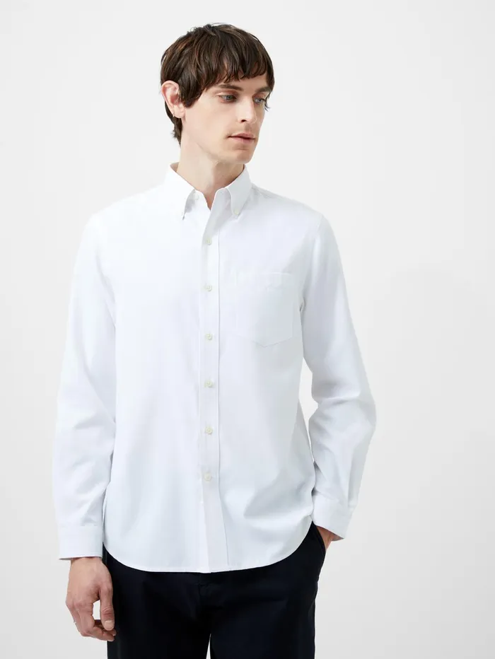 French Connection Regular Fit Twill Shirt White Man Shirts