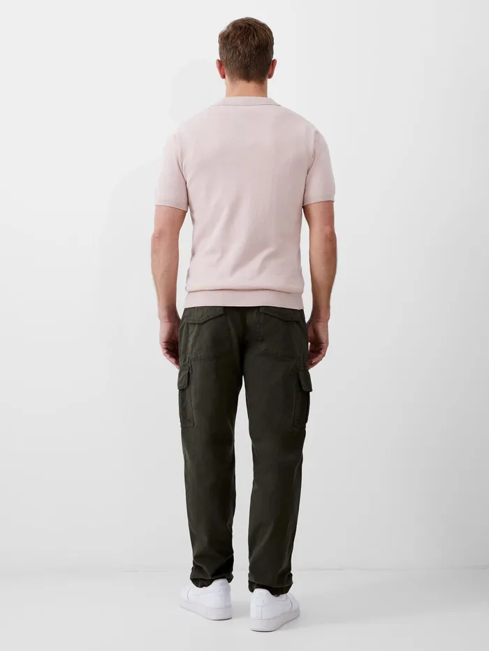 French Connection Resort Short Sleeve Polo Shirt Silver Pink Man TShirts and Polo Shirts
