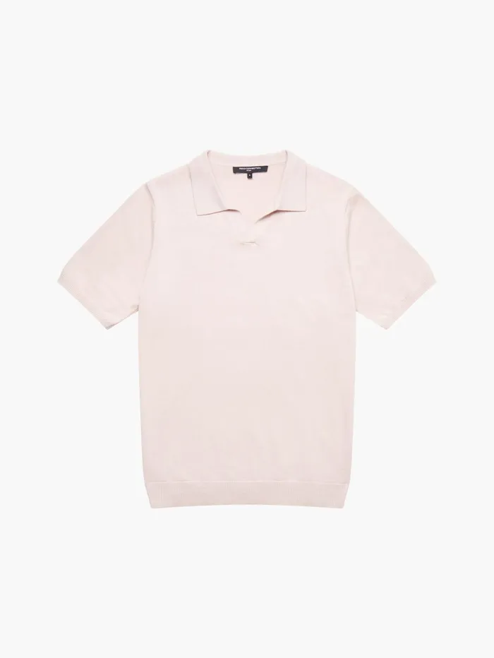 French Connection Resort Short Sleeve Polo Shirt Silver Pink Man TShirts and Polo Shirts