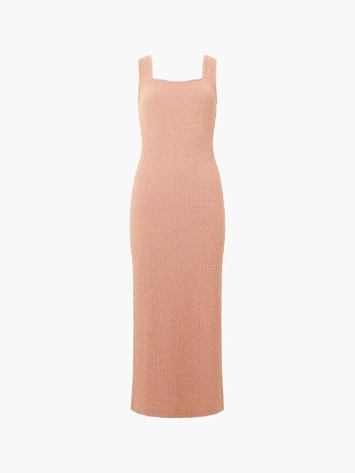 French Connection Sadie Textured Maxi Dress Mocha Mousse Woman Maxi Dresses