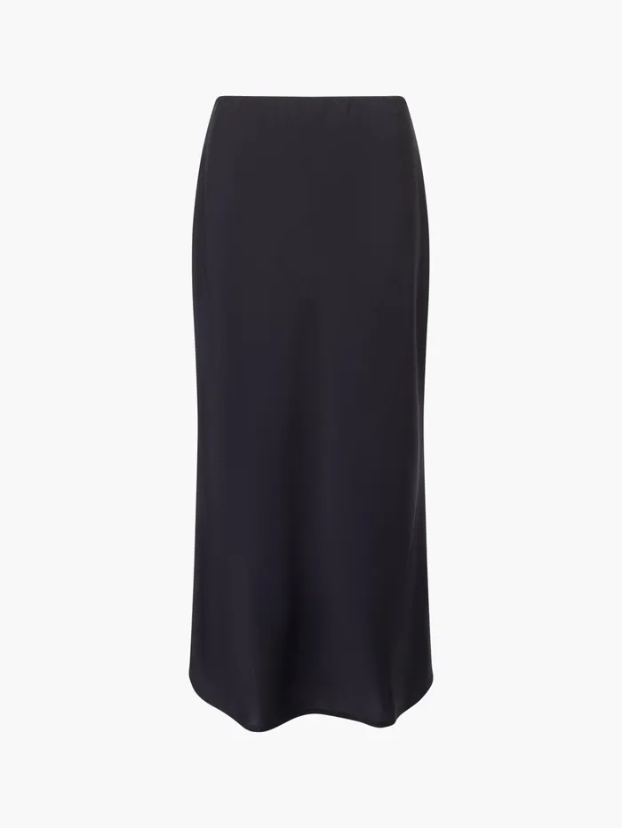 French Connection Satin Slip Midi Skirt Black Woman Skirts
