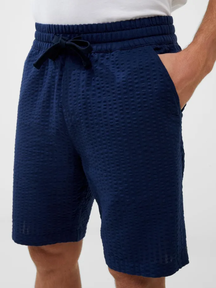 French Connection Seersucker Shorts Navy Man Shorts